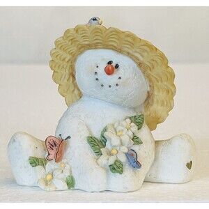 Sarah's Attic Snowonders 6404 May Blossom Snowman Dated 1998 Numbered Signed